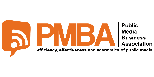 Public Media Business Association logo. "Efficiency, effectiveness and economics of public media